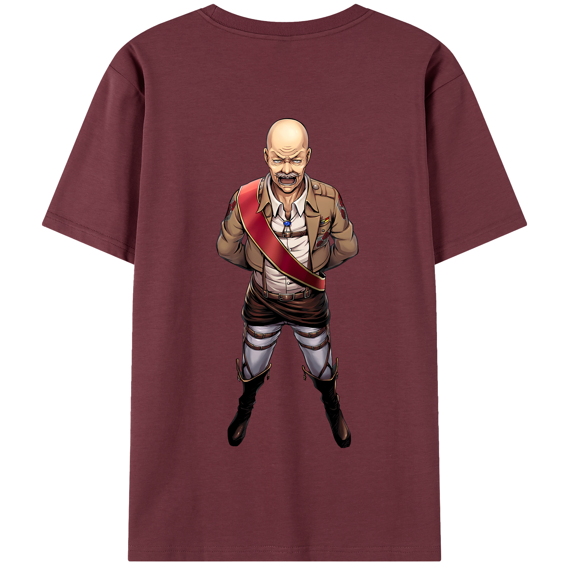 （画像用） 進撃の巨人 ドット·ピクシス Attack on Titan Dot Pixis 綿100％半袖Tシャツ（背面プリント）